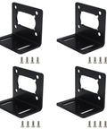 Four Pack JGY370 Worm Motor Mount Brackets, L Shaped Steel Base Holders With Screws For Worm Gear Motors, Fixed Fastener Seat, 3mm Thick