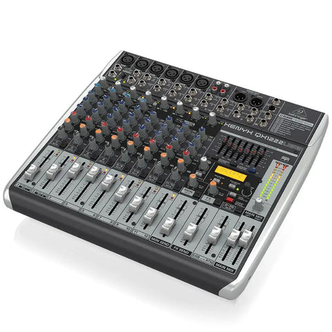 XENYX QX1222USB 16 Channel Mixer with Ultra Low Noise Mic Preamps, Klark Teknik Multi FX, USB Audio Interface, and Stereo EQ