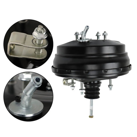 8x9 Inch Power Brake Booster 44610 60792 showing dual chamber design with installation details for Toyota Land Cruiser FZJ80.