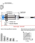 Pro Grade M18 Capacitive Proximity Sensor Switch Non Shield Type LJC18A3 B Z BY 10mm Sensing Distance diagram