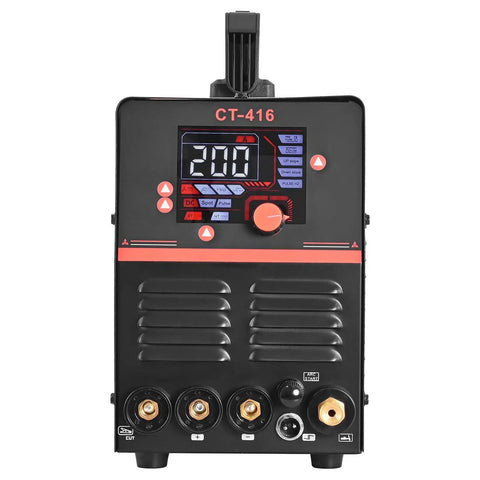 Front view of 3 In 1 Plasma Cutter Welder Combo for Home Workshop, 50A Plasma Cutter and 200A TIG MMA Welders, digital display, controls visible.