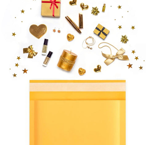 50 Pack Bubble Mailers 4x8 Inches Self Seal Kraft Poly Padded Envelopes With 80gsm Bubble Lining and small gift items
