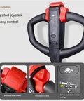Integrated joystick detail of Heavy Duty Electric Pallet Jack Cranks Up 3300 Lbs With Snazzy Lithium Battery for easy control.
