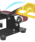 Heavy Duty Pneumatic Mini Belt Sander And Air Powered Belt Grinder For Deburring Collision Repair showcasing adjustable speed dial and sanding belt.