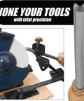 Pro Grind Sharpening System For 6 Inch Grinders To Sharpen Lathe Turning Tools Chisels Skews Bowl Gouges with jig in use