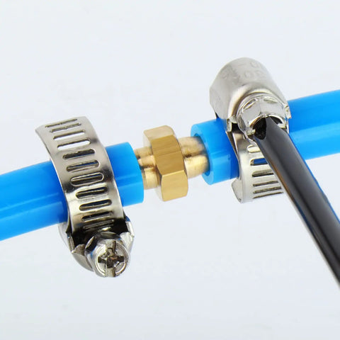 Beefy Brass Hose Barb Fittings Three Eighths Inch Barb to Three Eighths Inch Barb Splicer Union Repair Kit for Water Fuel Air Lines connection