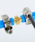 Half Inch Brass Hose Barb Fittings With Quick Connect Clamp Kit Three Pack For Water Fuel And Air Lines Repair Durable Leak Proof