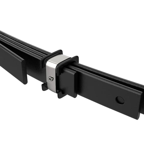 Heavy Duty Rear Four Leaf Spring Kit With Bushings And Sleeves Fits Club Car Ds Golf Cart 1982 Onward close-up of leaf spring assembly.