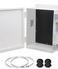 Rugged Outdoor Electrical Junction Box With Vented Design for Heat Dissipation ABS Plastic Project Enclosure with internal mounting panel open view 9.2 x 7 x 4.6 inches