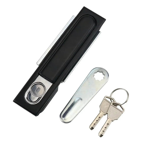 Sleek Matte Black Flat Lock Replacement Part In Zinc Alloy One Piece Built To Last Durable Lock Housing with keys and plate
