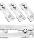 Set of universal interlocking sofa connector clips for sectional couches and beds, no fuss easy install no rust iron hardware.