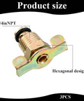 Three Pack Brass Air Compressor Drain Valve With Wing Nut Handle One Quarter Inch NPT Inlet Tank Drain Cock Hexagonal Design
