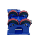 Heavy Duty Rotary Welding Positioner Tank Turner With 2200 Lb Load Capacity, featuring adjustable red rollers for pipe support.