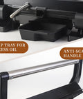 Drip tray and anti-scald handle of Big Panini Press Grill Sandwich Maker 3 In 1 Opens Flat To 180 Degrees For Versatile Cooking.