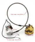 Z50R Hydraulic Front Brake Caliper Disc Kit For Monkey 50cc Bikes with cables and dimensions shown