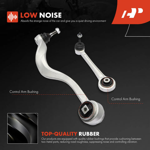 18Pc Suspension Steering Kit For Bmw E39 525i 528i 530i Front And Rear Control Arms With Bushings showing control arm bushings and metal components.