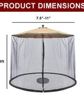 Keep Bugs Out With A 9 Foot Patio Umbrella Bug Screen Featuring A Zipper Door And Breathable Polyester Netting For The Ultimate Outdoor Mosquito Shield For Your Patio Umbrella Not Included, shown covering a patio umbrella frame.
