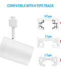 Pro Grade 17.5W LED H Track Light Heads Pack Of 4 For Stores And Restaurants ETL Listed Dimmable CRI90 4000K compatibility diagram