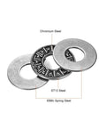 Needle Roller Thrust Bearing Kit with 2 Washers, 10 mm ID, 24 mm OD, 4 mm Thick, GCr15 Hardened Steel, components material breakdown