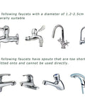 Various faucets suitable for Water Powered Faucet Turbine Generator With 5V 3W LED No Fuss Plug And Play AC Generator For Faucet 1000 To 3000 RPM Fits 1.2 To 2.5 Cm Faucets Portable DIY Kit