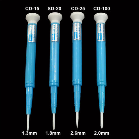 Four In One Ceramic Screwdriver Set Nonconductive Electrician Kit With Slick Rotating Handle For Nitty Gritty Capacitor Resistor Inductor Adjustment And Badass Electronic Circuit Repairs, sizes 1.3mm to 2.6mm