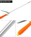 Beefy All Metal Replacement Sprayer Wand Kit 29 Inch With Adjustable Nozzle Brass Barbs and orange handle, closeup detail