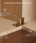 Flat Steel Connector Plate For Wood Repair To Fix Cabinets And Bookshelves, 3.15 X 1.5 Inch Cold Rolled Bracket reinforcing joint