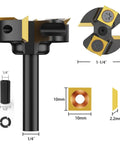 Slab Flattening Router Bit Heavy Duty With One Quarter Inch Shank, One And Three Eighths Inch Cutting Diameter, titanium coated