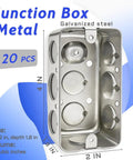 Built Tough Galvanized Steel Electrical Box Set With 4x2 Inch Junction Boxes, 1.8 Inch Depth, 13 Cubic Inch Capacity, Ideal For Home Wiring.