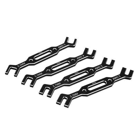 All In One 1 Tenth Scale RC On Road Alignment Tool With Camber Toe And Slip Angle Gauges Aluminum tools in black with sizes