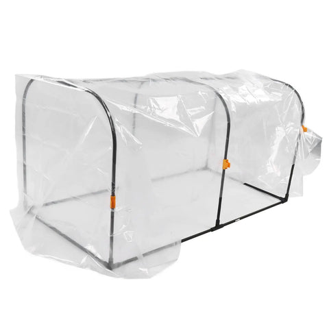 Clear Plastic Greenhouse Film Winter Warming Kit With Sturdy Hoops For Easy Balcony Garden Plant Cover 100X50X55CM Keeps Your Plants Cozy In Cold Weather And Boosts Growth With Simple Setup