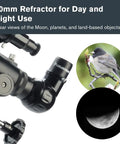 PowerSeeker 70EQ Telescope For Beginners with views of a bird and moon, showcasing 70mm aperture refractor and equatorial mount.