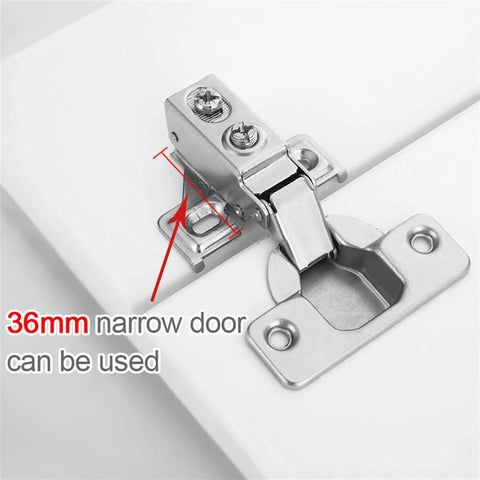 Short Arm Hinge Soft Close Cabinet Hinges For Kitchen Face Frame And Bookcases DIY Friendly Dampening shown on 36mm door