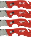 Fastback Press And Flip Utility Knife With Belt Clip And Onboard Wire Stripping Red Set Of 4 Durable Precision Cutting