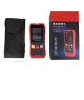 No Nonsense 4 In 1 Stud Finder Wall Scanner with carrying case, display showing multiple functions for detecting hidden objects.