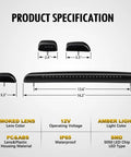 Product specification for Smoked Lens Amber Cab Marker Lights 3 Pack for Silverado and Sierra 1500 2500 3500 2015 to 2019