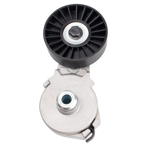 Heavy Duty Complete Serpentine Drive Belt And Tensioner Assembly Kit Stops Squealing Keeps Engine Running Smooth As Butter Ensures Power For Daily Commute And Cruising Fixes Belt Fast To Avoid Expensive Breakdowns Or Trouble And Keeps Driving Safe, silver metal belt tensioner pulley