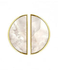 2 Pack Alabaster Cloud Stone Cabinet Pulls Gold Semicircle Drawer Handles With 3 Inch Center Hole Durable Solid Cabinet Hardware