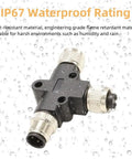 M12 T Type Connector A Code Male To Female Unshielded IP67 Waterproof Field Wired Sensor Plug Adapter For Aviation Industrial Use 4 Pin DIY Friendly Easy Install