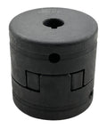 Flexible 3-Piece L-Jaw Coupling Set With Rubber Spider For Log Wood Splitter, L090 From 1/2 Inch To 1 Inch Bore, blackened cast iron