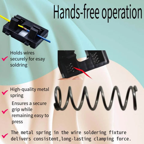 Electric Wire Welding Fixture Soldering Wire Holder With Dual Spring Loaded Clips On Stable Black Base Handy Helping Hands For Home DIY Electronics Projects And Workshop Repairs Welding Accessories with metal spring