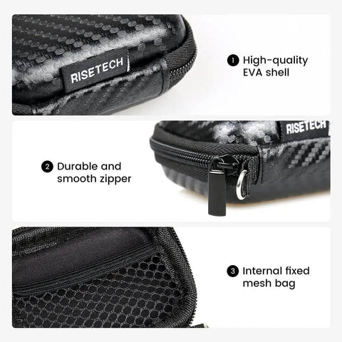 Solid As A Rock Hard Earbud Case With Smooth Pull Zipper And Secure Travel Clip For Your Daily Drivers And Mini Wireless Earbuds Beater Resistant Eva Carry Pouch with durable zipper and mesh bag