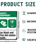 Retro Safety Equipment Metal Sign 8x12 Inch Eye Wash First Aid Wall Decor For Home Garage Office Perfect For Kitchen Workshop Bar And Man Cave Spaces With Bold Metal Finish, 8x12 aluminum sign