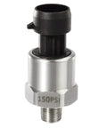 0-150 Psi Pressure Transducer Sensor 1/8 Inch NPT Stainless Steel 316 With Connector Harness visible front view