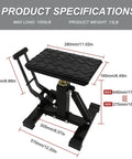 Heavy Duty Dirt Bike Stand Adjustable Jack Stand 1200 Lbs Capacity Engine Stand With Vertical Rise in black aluminum