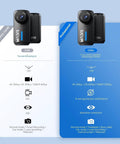 Comparison of entry-level and professional models of 4K Action Camera Kit With 128GB Card, showing features and specs.