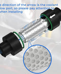 1-1/2 Inch Universal Inline Heater Core Coolant Filter And Inspection System With Stainless Steel Mesh Filter, Easy Install