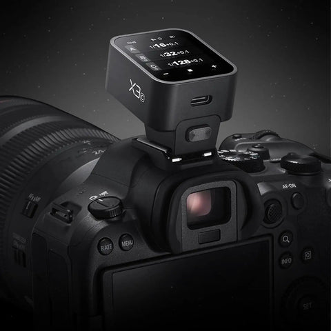 X3 C TTL Wireless Flash Trigger For Canon Cameras With 2 4G Connectivity OLED Touchscreen on Canon camera
