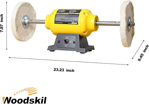 Dual Speed Bench Buffer Polisher 8 Inch With 2 Cotton Wheels For Jewelry Metal Wood Jade Knife Plastic 1725 3450 RPM