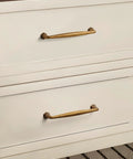 Antique Brass Cabinet Pulls Set Of 5 5 Inch Hole Center Vintage Drawer Pulls on white dresser